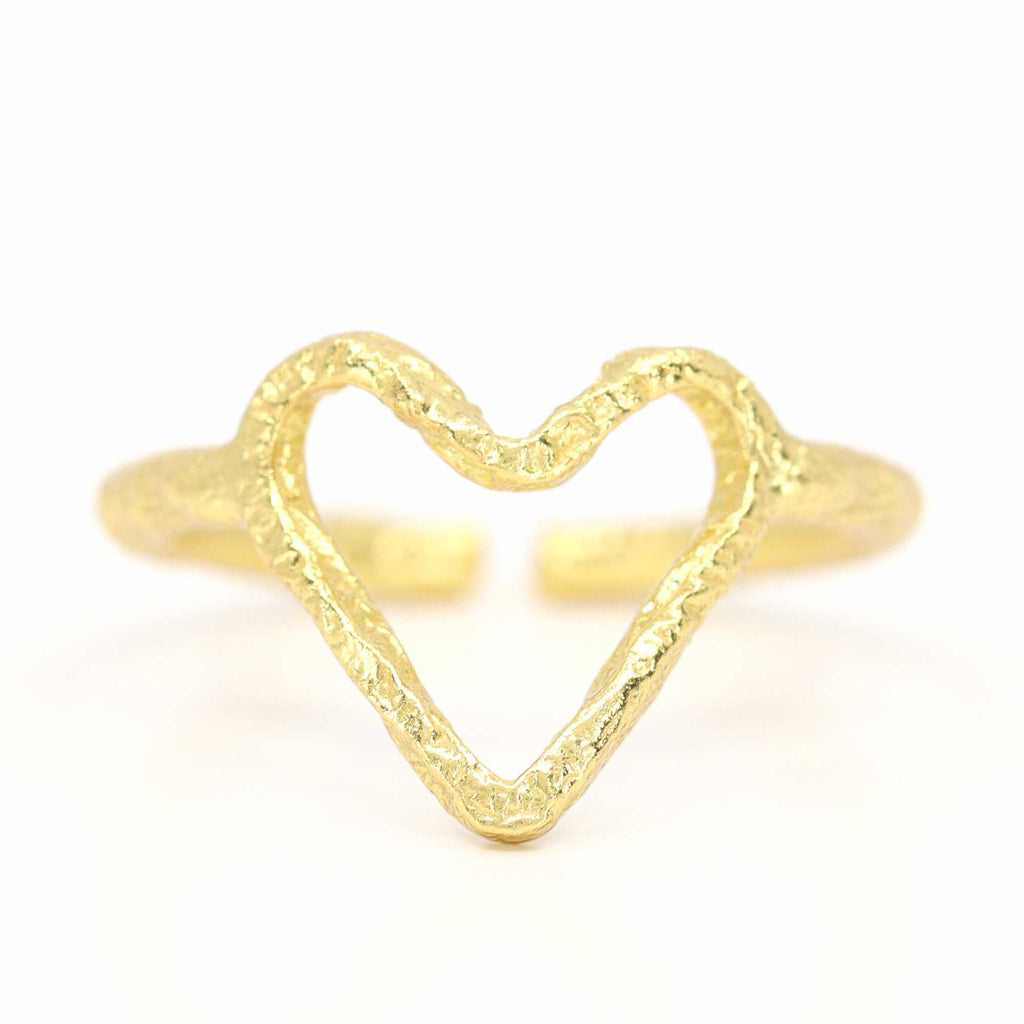 Vintage heart open resizable ring by Satinski