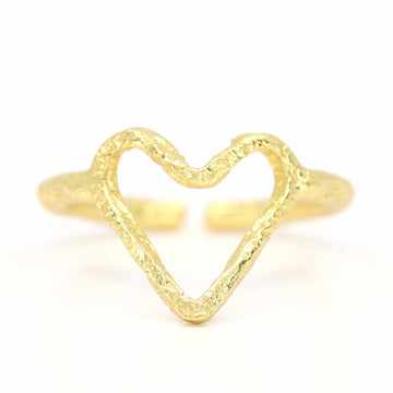 Vintage heart open resizable ring by Satinski