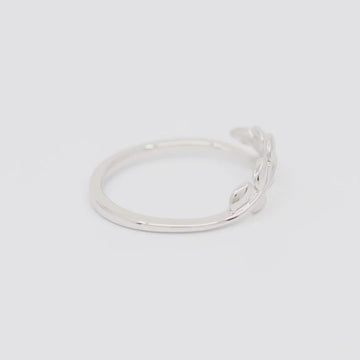 Resizable Olive Leaf Hugging Ring - Adjustable Stacking Ring by Satinski