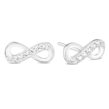 Satinski silver crystal infinity earrings