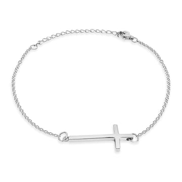 Satinski silver cross bracelet with cross